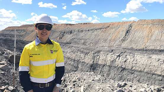 Alison on a mine site.