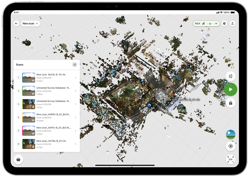 Graphic displaying the flow of data from a laser scanner to MDS and in use by office teams