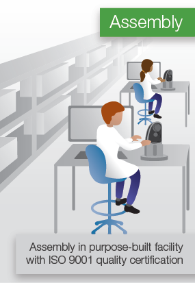 Assembly - Assembly in purpose-built facility with ISO 9001 quality certification.