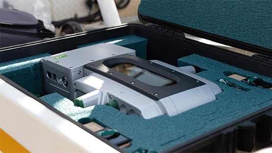 Maptek XR3 scanner in its protective hard case.