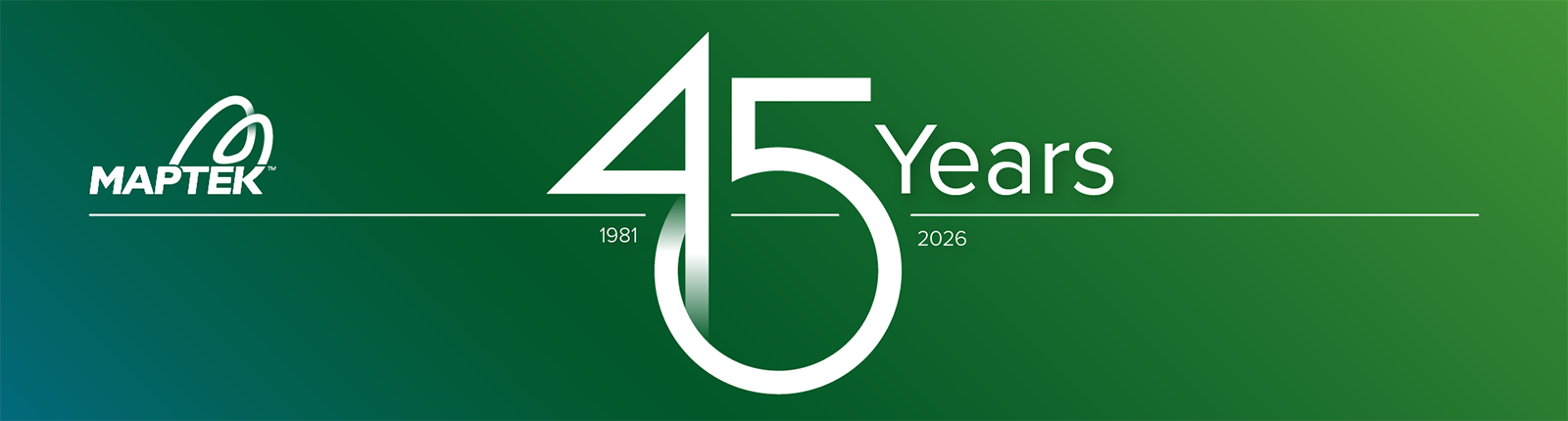 Maptek 45 years banner - celebrating 45 years of Maptek