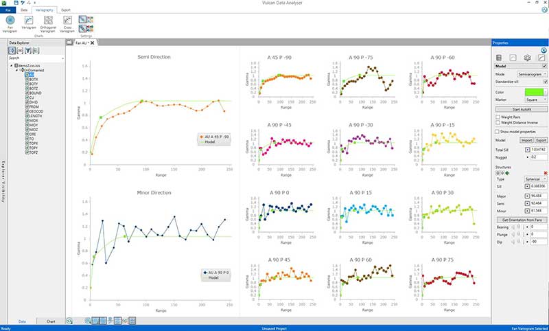 Vulcan 10 Variogram Analysis 