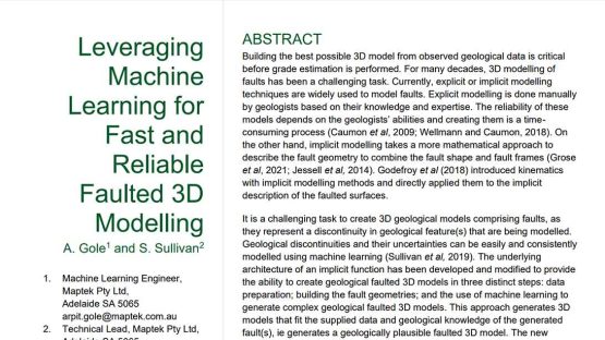 Maptek - Leveraging Machine Learning for Fast and Reliable Faulted 3D ...