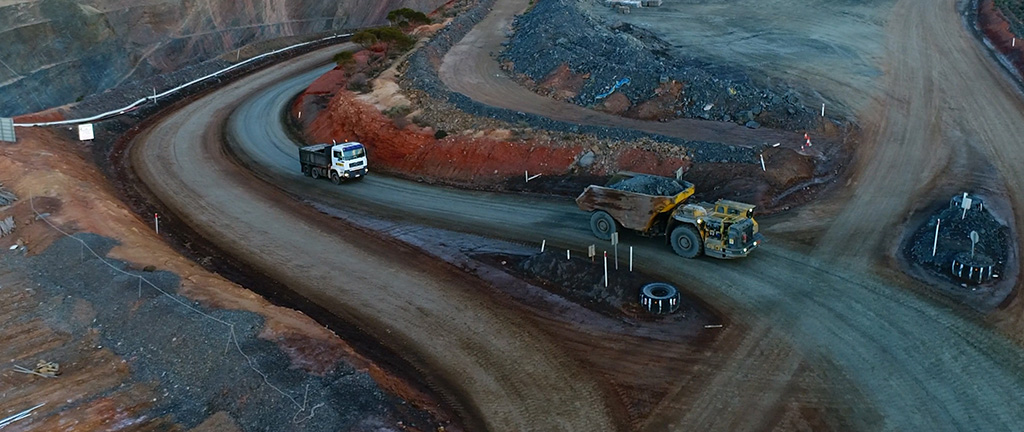 Video of miners working in a mine with modern technology, making the process more efficient and safe.